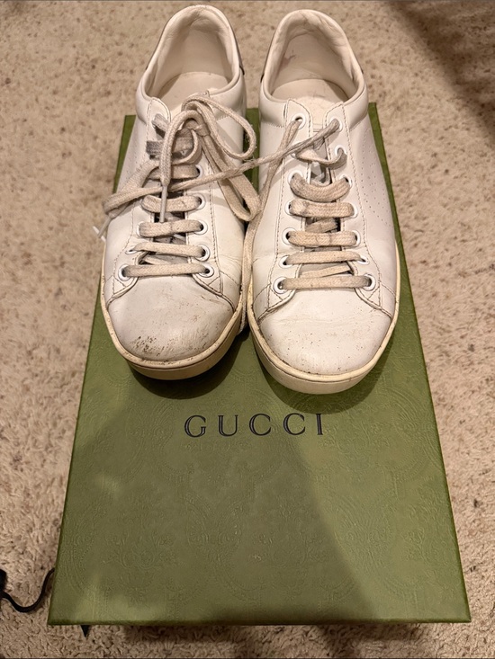 GUCCI ホワイトレザースニーカー Gucciホワイトレザースニーカー 【公式通販】